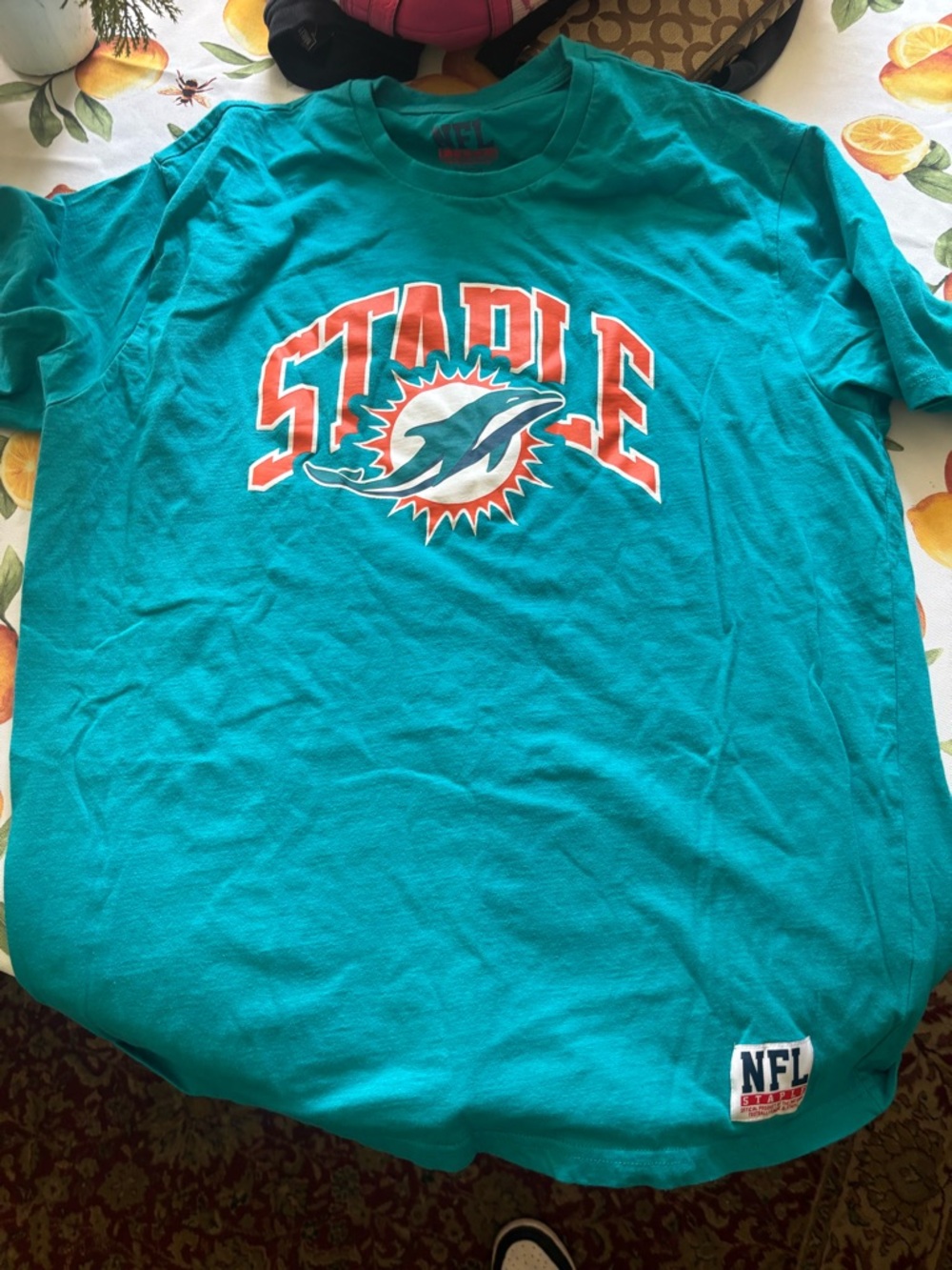 NFL Teal Graphic Tee with Orange Accent